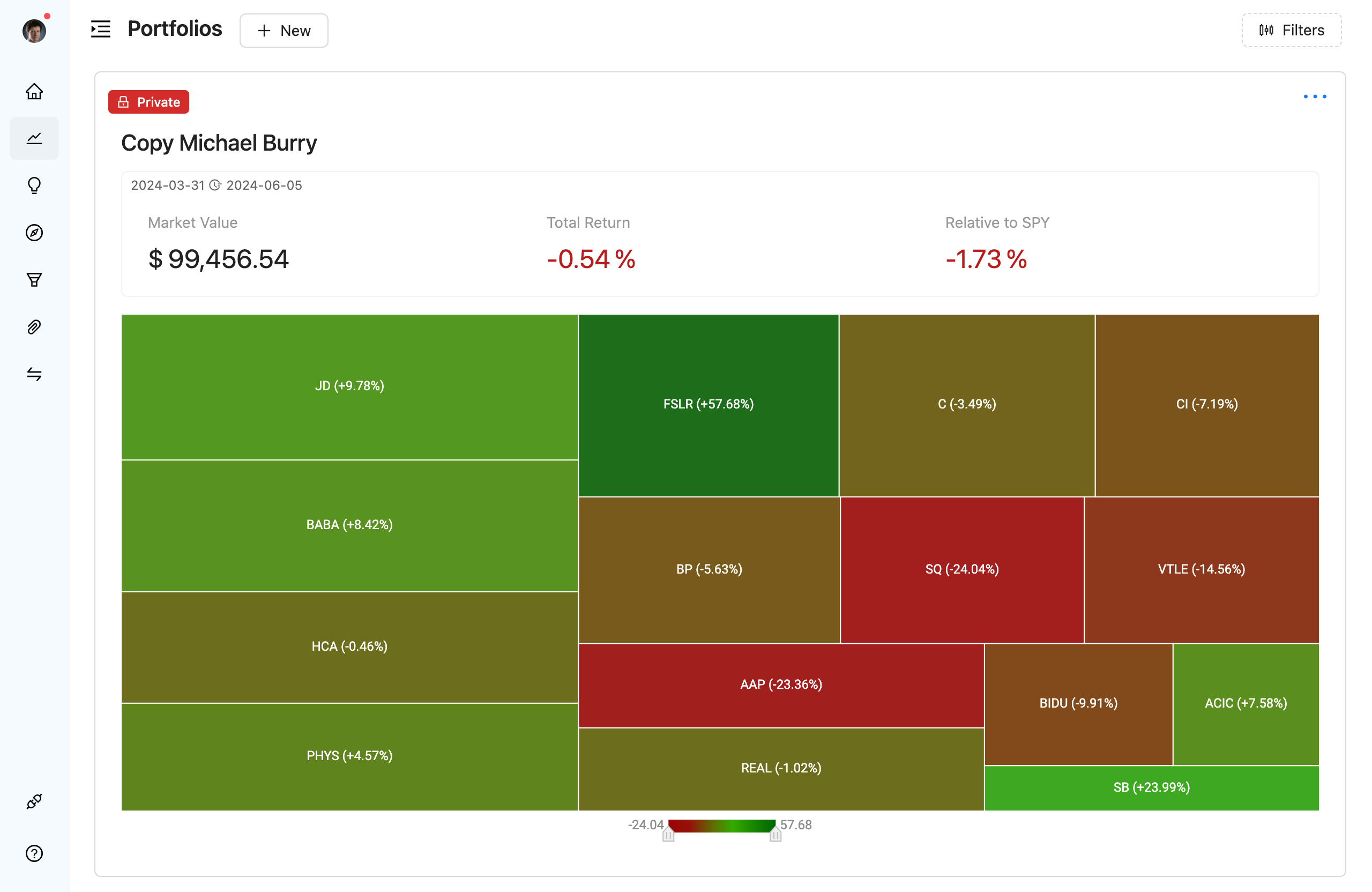 Portfolio UI Example